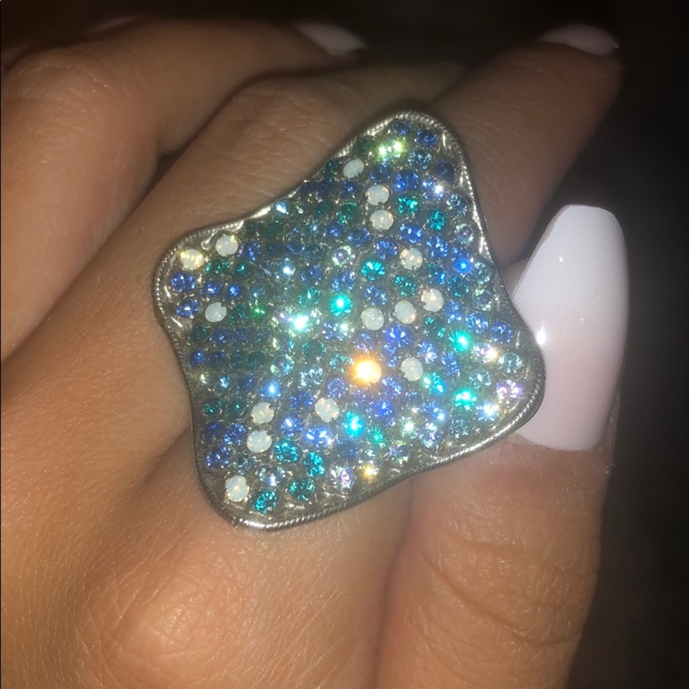 Sorrelli Blue/green Stingray Ring, adjustable